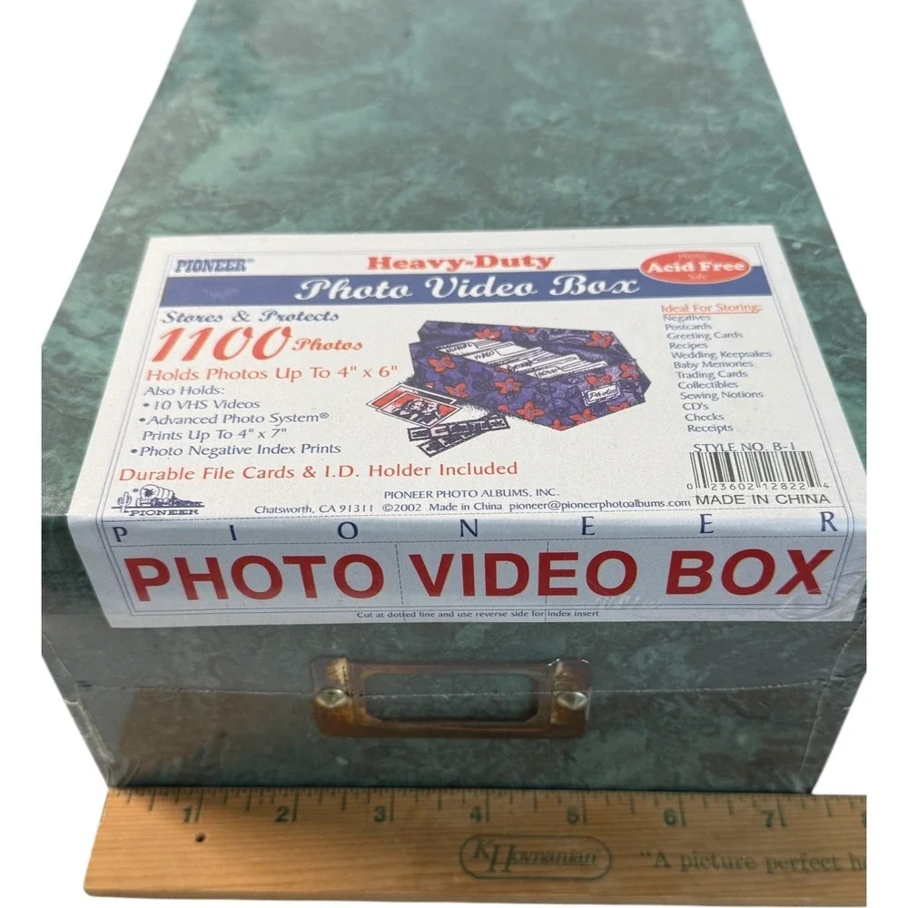 Vintage Pioneer Heavy Duty Photo Video Box Stores Protects 1100 Photos Acid Free